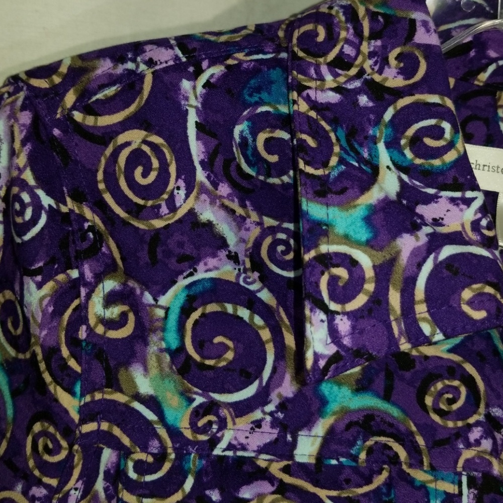 Christopher & Banks purple pattern button jacket - Picture 3 of 8